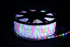 LEDロープライト（チューブライト） 10mm2芯 カット単位2m 【部品別売り】 4色ミックス（赤・イエロー・ブルー・グリーン）