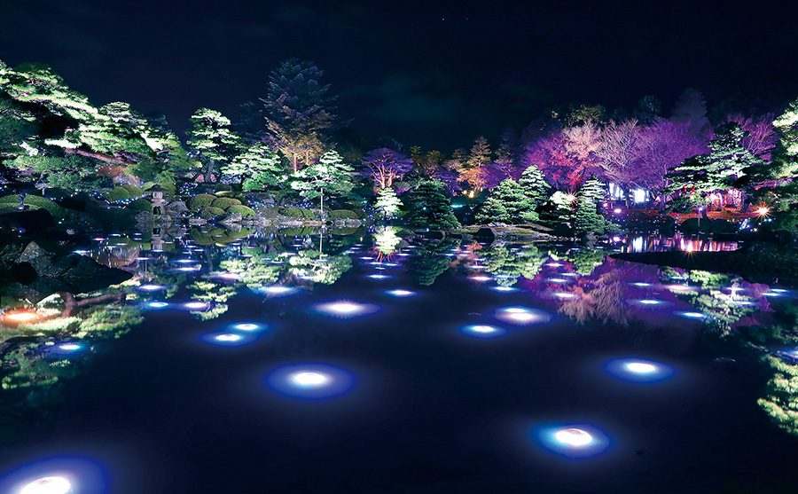 日本庭園 由志園 のイルミネーション 黄金の島ジパング が開催中 イルミラボ